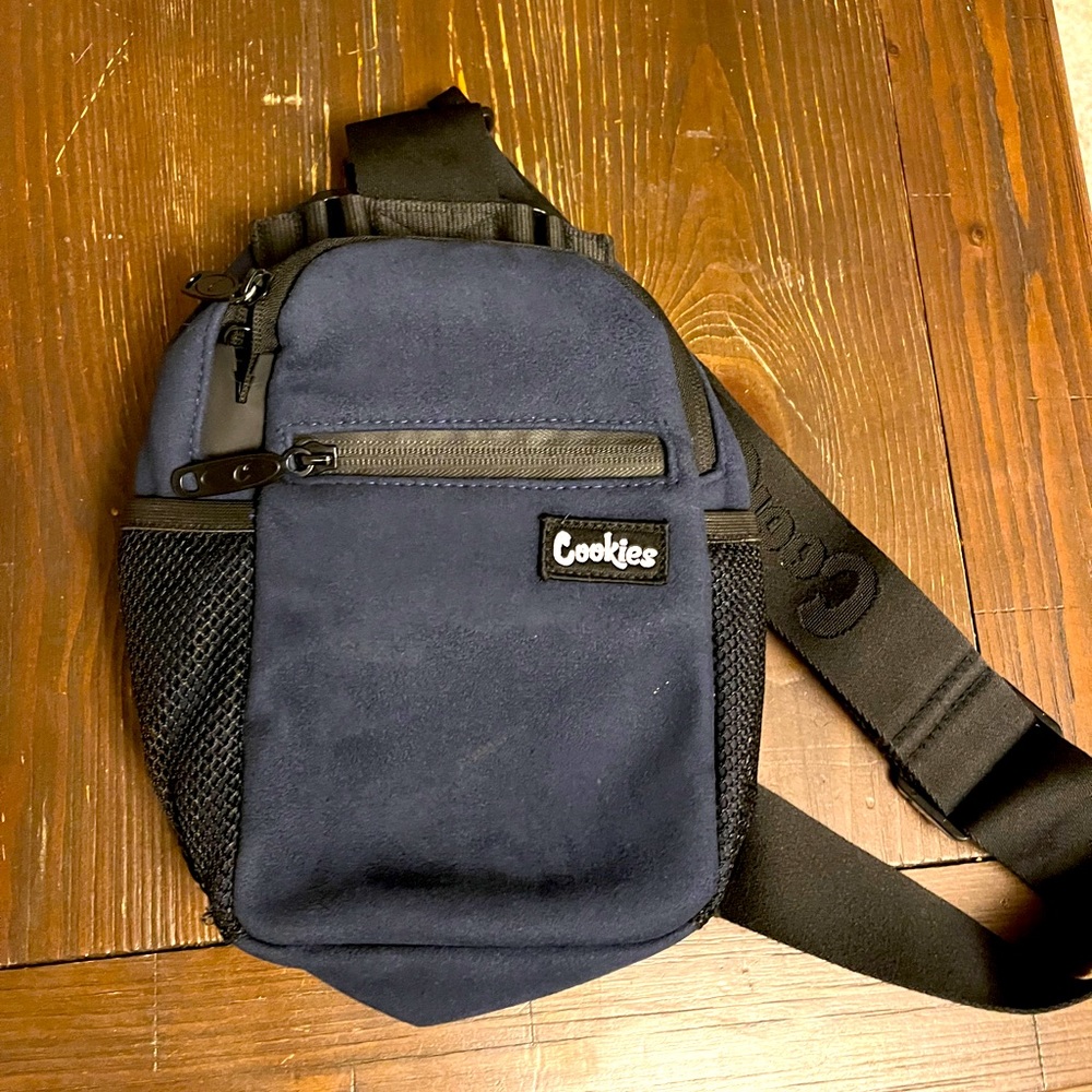 Cookies Crossbody Bag Blue Suede